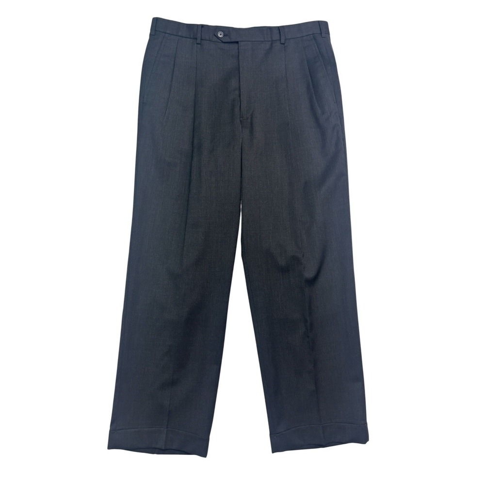 Brooks Brothers 1818 36x30 Charcoal‎ Madison Dress Suit Pants Pleated Cuffed USA